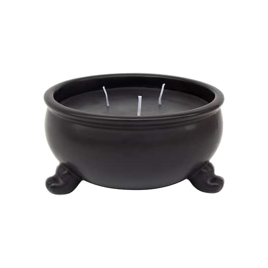 10oz. Oakmoss & Firewood Scented Black Cauldron Candle by Ashland®